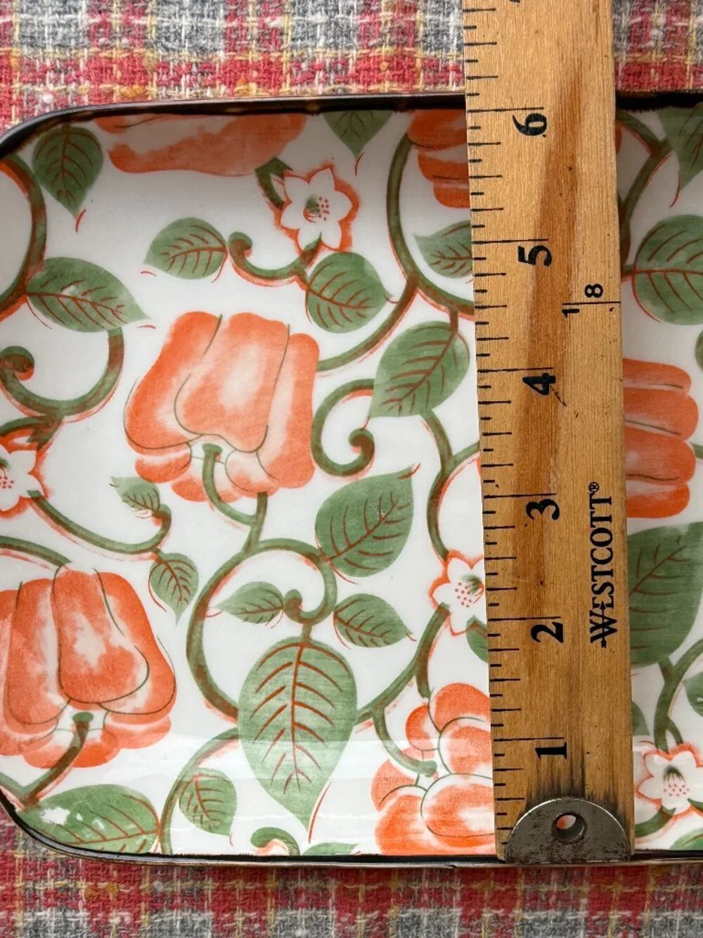 Lot of Vintage Fruit Motif Serving Trays Set of 3 Tomato Peppers Pumpkin